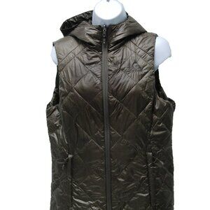 Gerry Women's Reversible Packable Hooded Down Puffer Vest, Dark Olive, M
